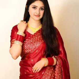 Japanese Silk Saree (Maroon)